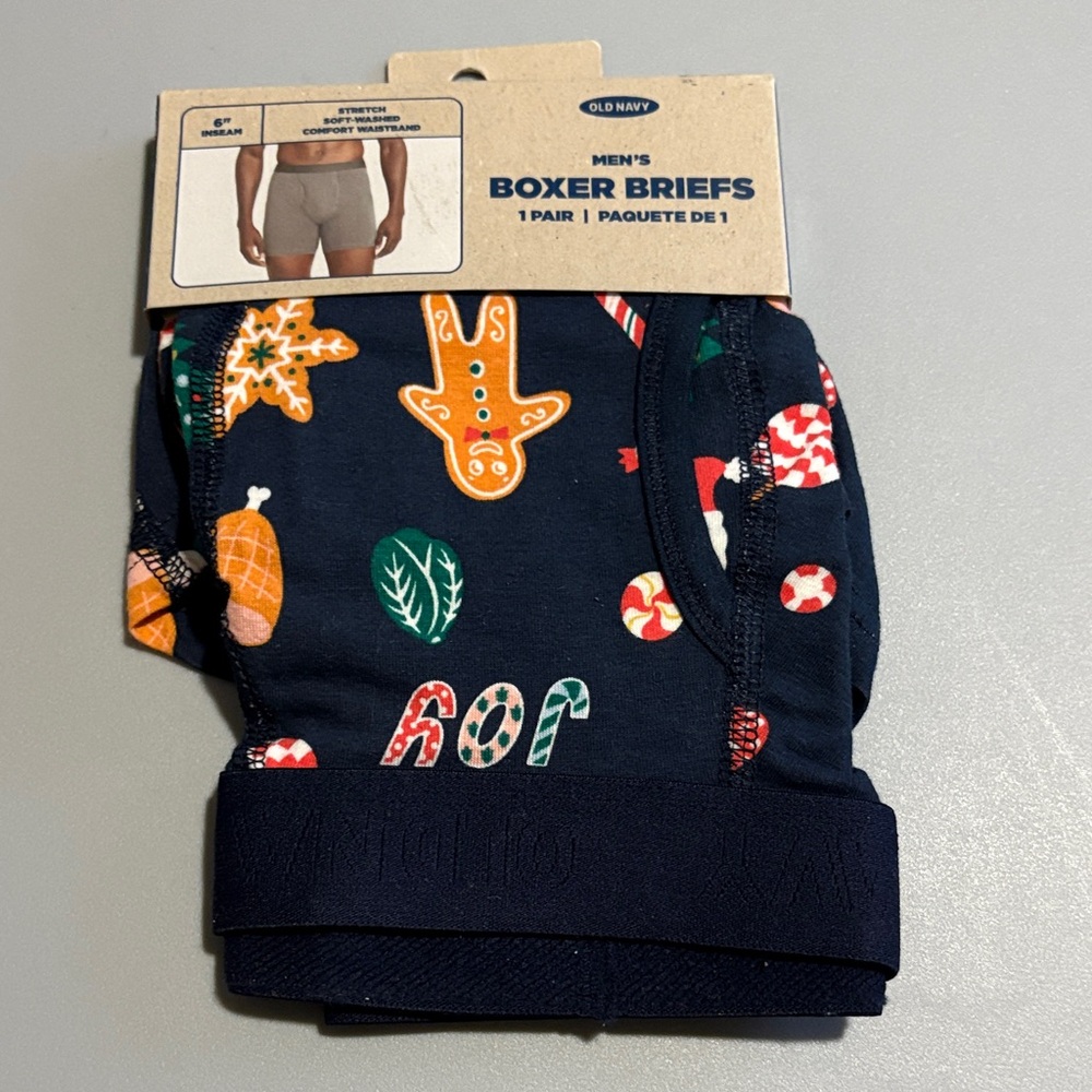 Old Navy Holiday Men’s med Print Boxer Briefs - Navy